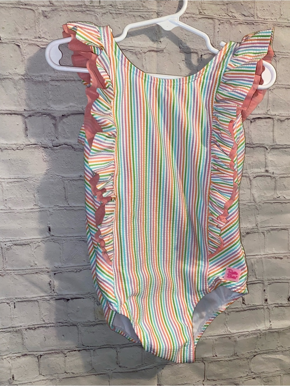 Ruffle Butts Pastel Rainbow Ruffle-Trim One-Piece